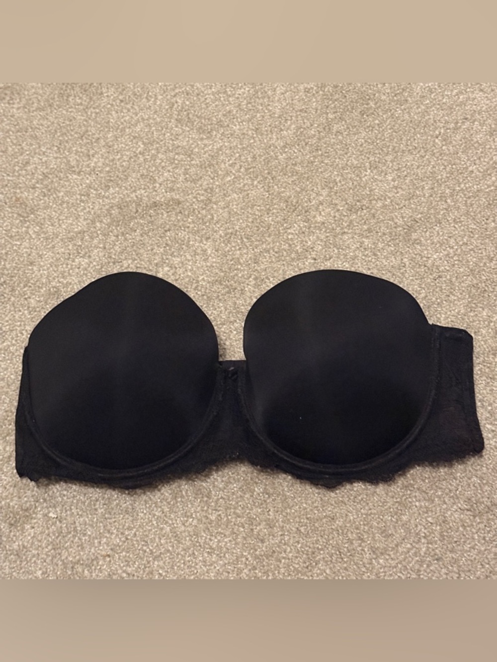 Torrid Curve Push Up Strapless Underwire Bra Black Lace 40DD Non Slip
